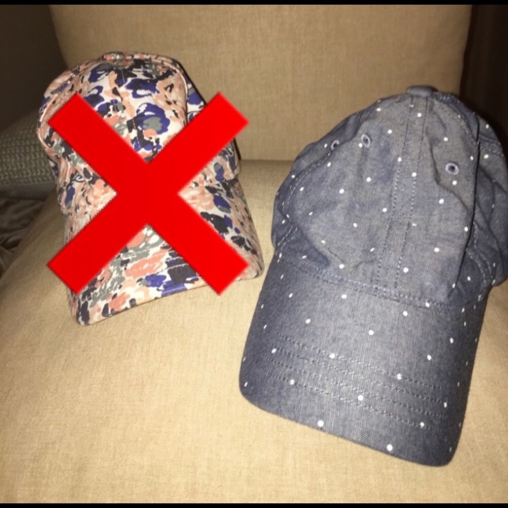 Blue polka dot baseball cap